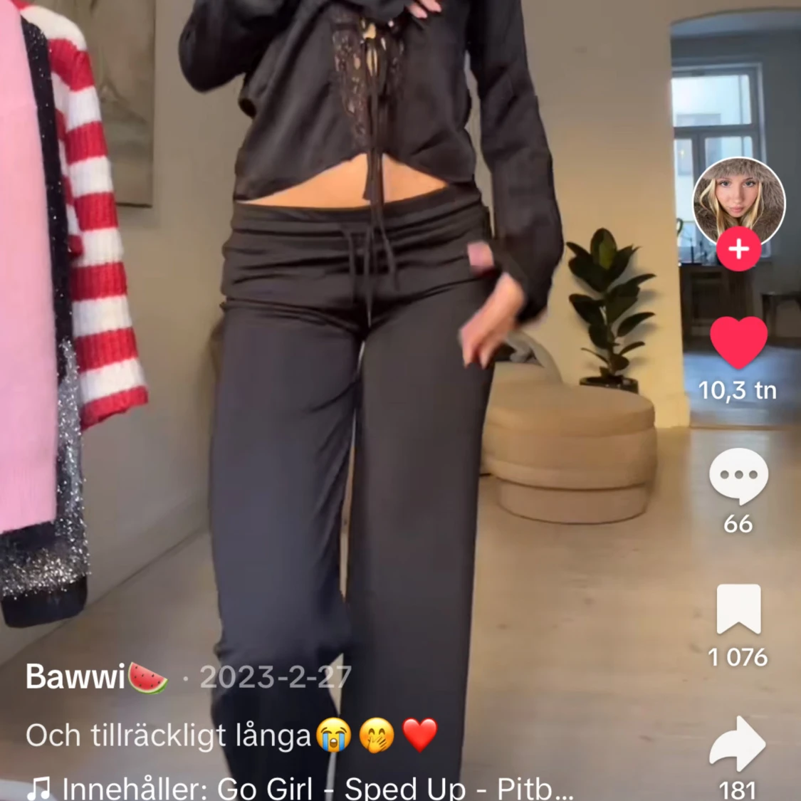 Lågmidjade mjukisbyxor  - 90