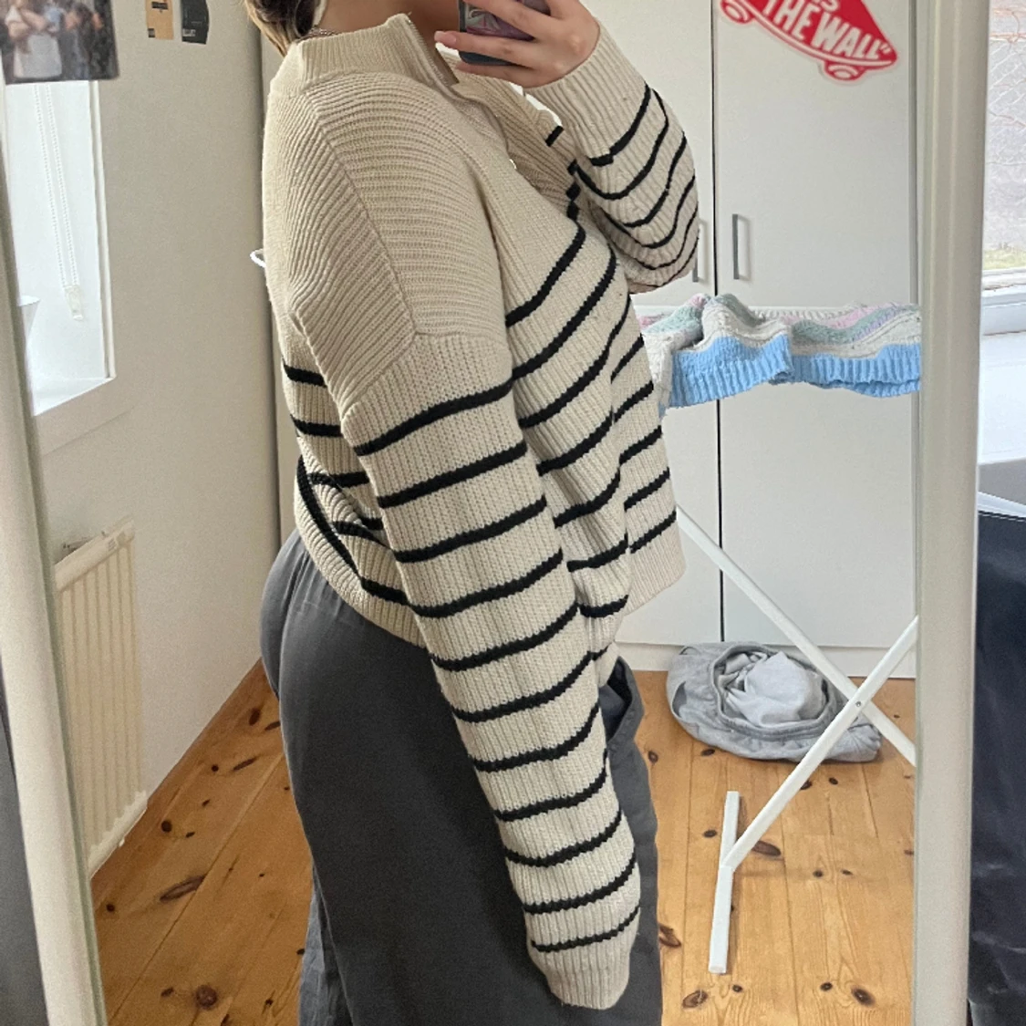 Randig tröja med dragkedja  - 91