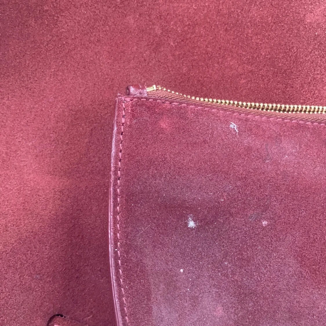 Röd ryggsäck i mocka - 93