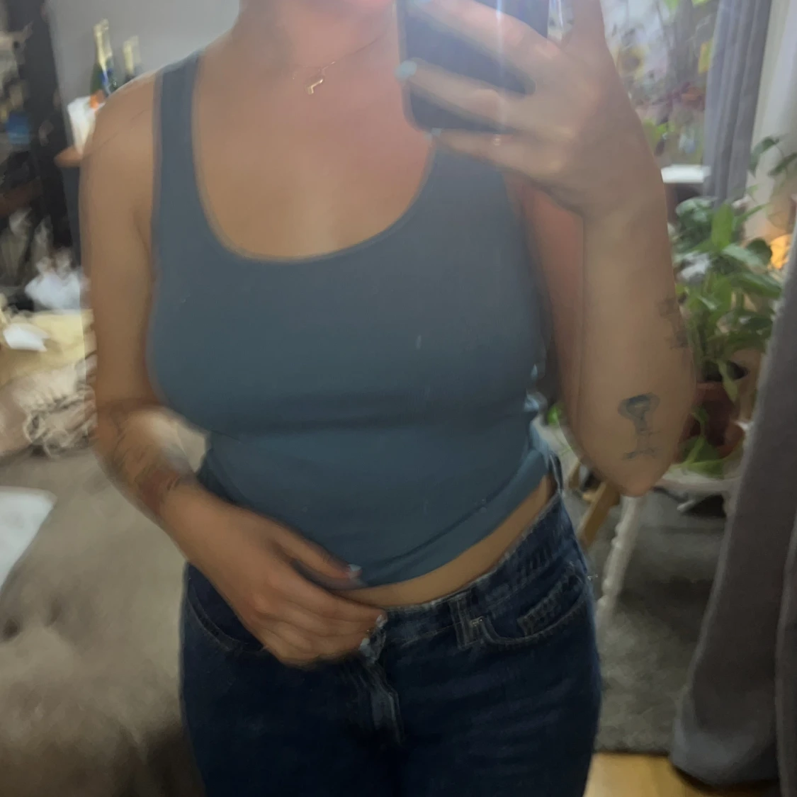 Blå Linne/ topp från Weekday 