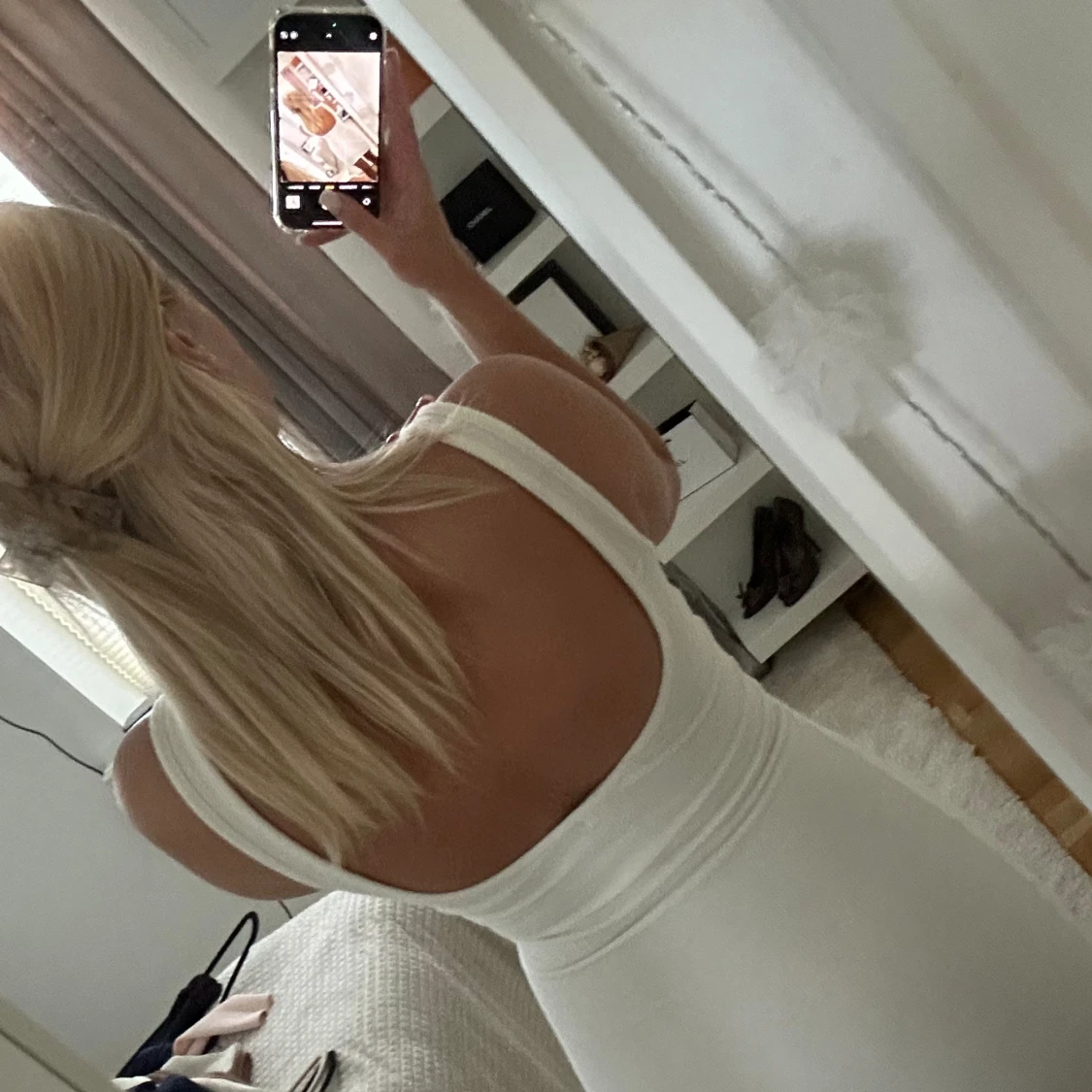 Basic vit klänning - 90