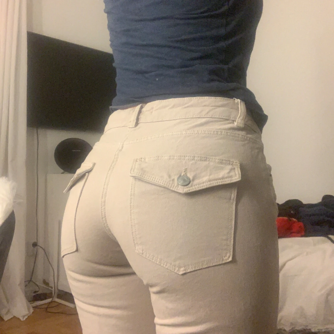 Lågmidjade Jeans Med Knappfickor