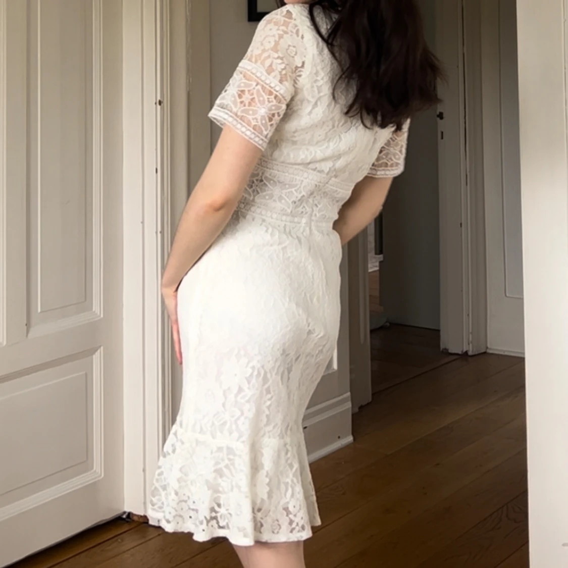 Vit spetsklänning  - 90