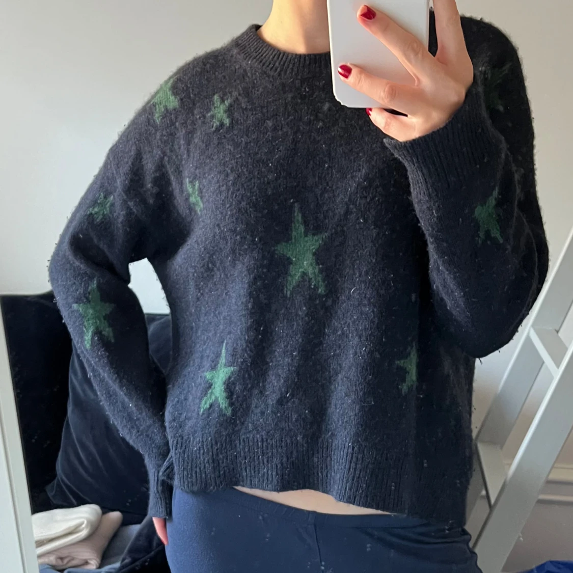 Marinblå kashmir tröja - 90