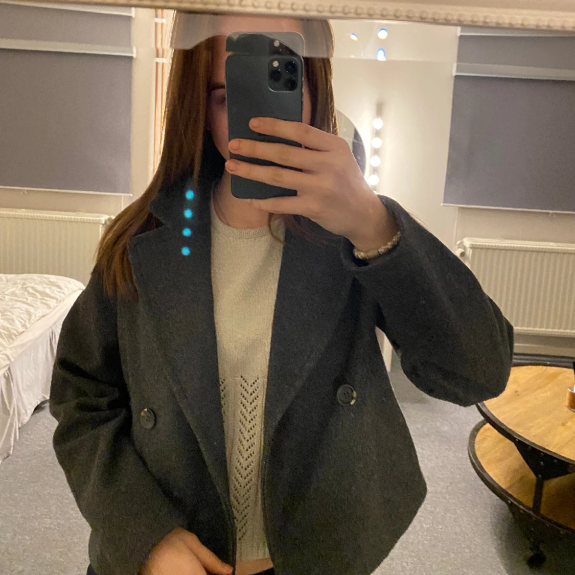 Grå kort kappa  - 90