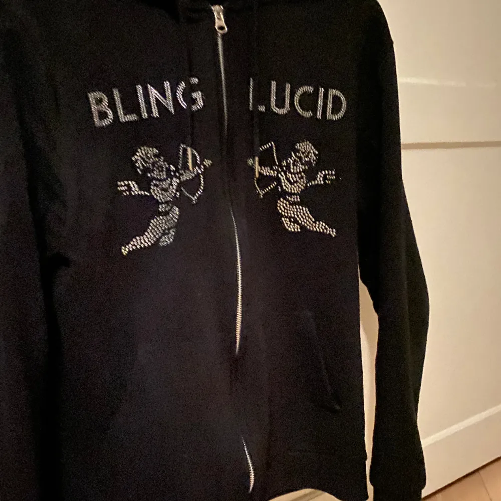 Säljer en Rhinestone hoodie från Bling Lucid i storlek M, säljer pga att jag växt ur den! Inga defekter eller något då den knappt är använd.. Hoodies.