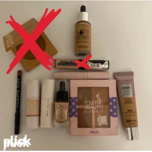Smink - Säljer dessa sminkprodukter som inte används längre:, två foundations, concealer från Loreal Paris,browgel från nakd,cream blush och contour, Liquid highlighter,bronzer palette,nyx lipliner,Pris kan diskuteras!