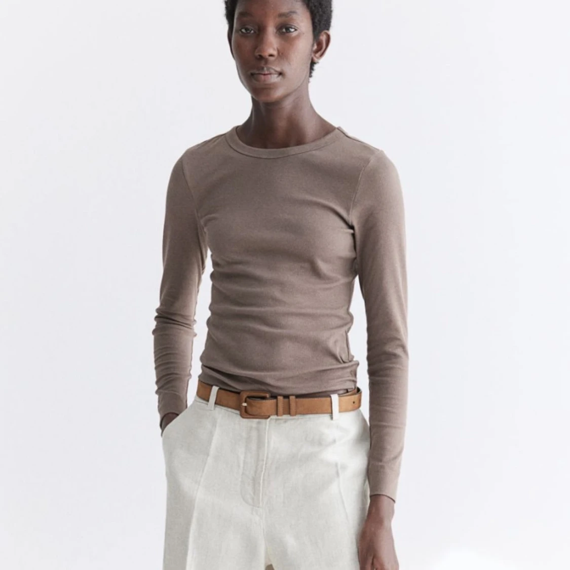 Ribbad topp i modalmix