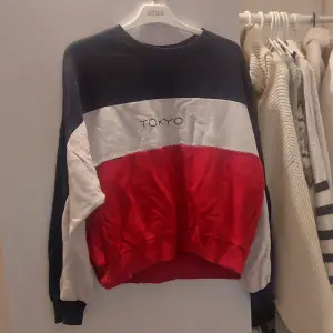 En tokyo sweatshirt, bra skick, säljer för är inte min stil, i storlek M men fungerar för S också, kommer från H&M, skriv vid frågor!