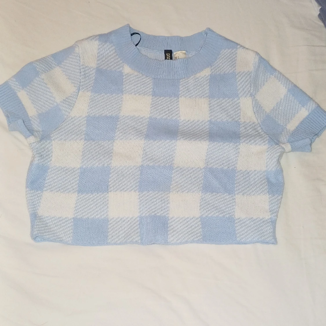 Rutig Blå och vit magtröja  - 90