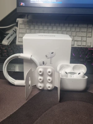 AirPods Pro 2  - Airpods pro 2 megasafe charging case (USB-C). The airpods are real and works 100%. They are also brande new. For evidence that  it's real. Ask for more information