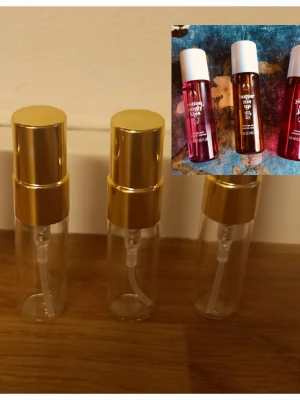 Bodyshop splitpaket  - 3 stycken 5 ml glasdekanter med spray med dofterna Cottoncandy kiss, Butter me up och You're my jam 