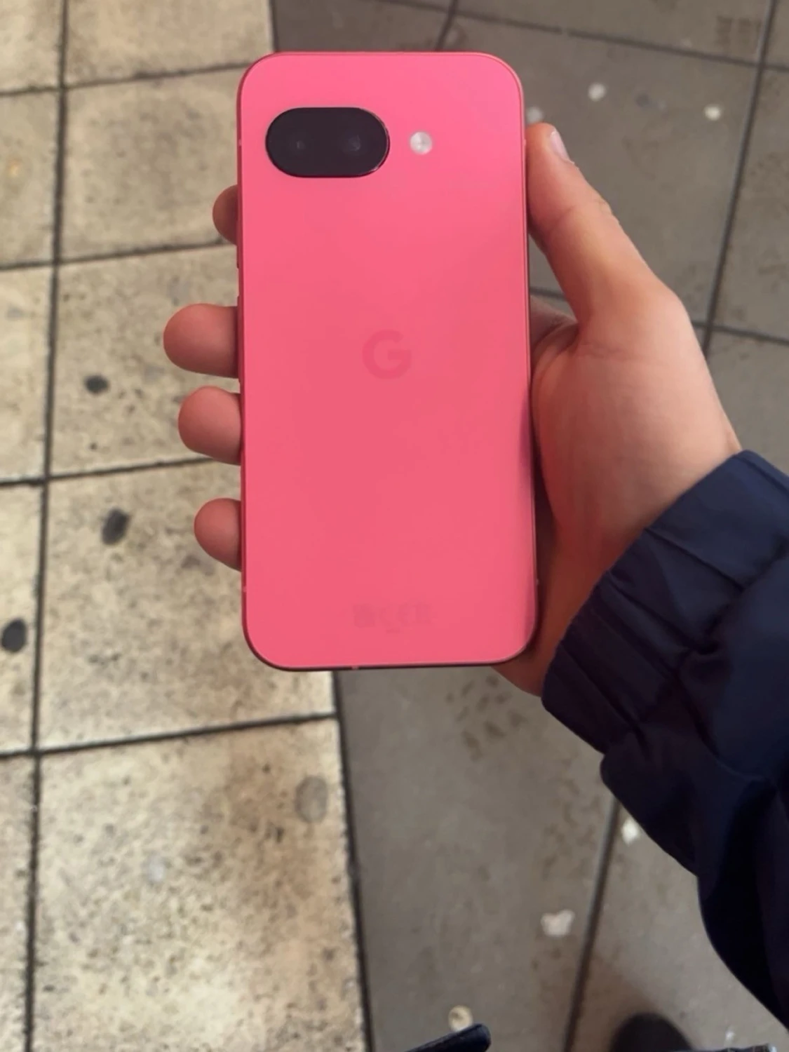 Google Pixel rosa mobiltelefon