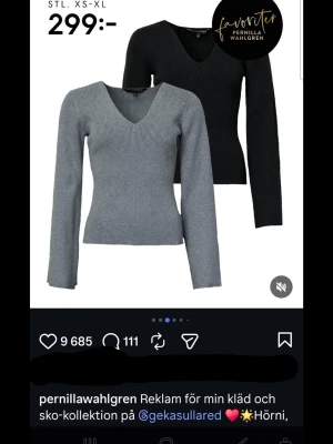 Grå ribbad tröja Pernilla Wahlgren - Ribbad tröja från Pernilla Wahlgren-kollektionen. Använd enstaka gånger och i väldigt bra skick. I storlek S men jag personligen som brukar ha S hade gått en storlek lägre.