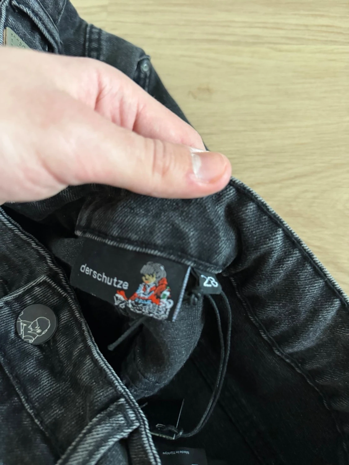 Svarta loose fit jeans med tryck - 3