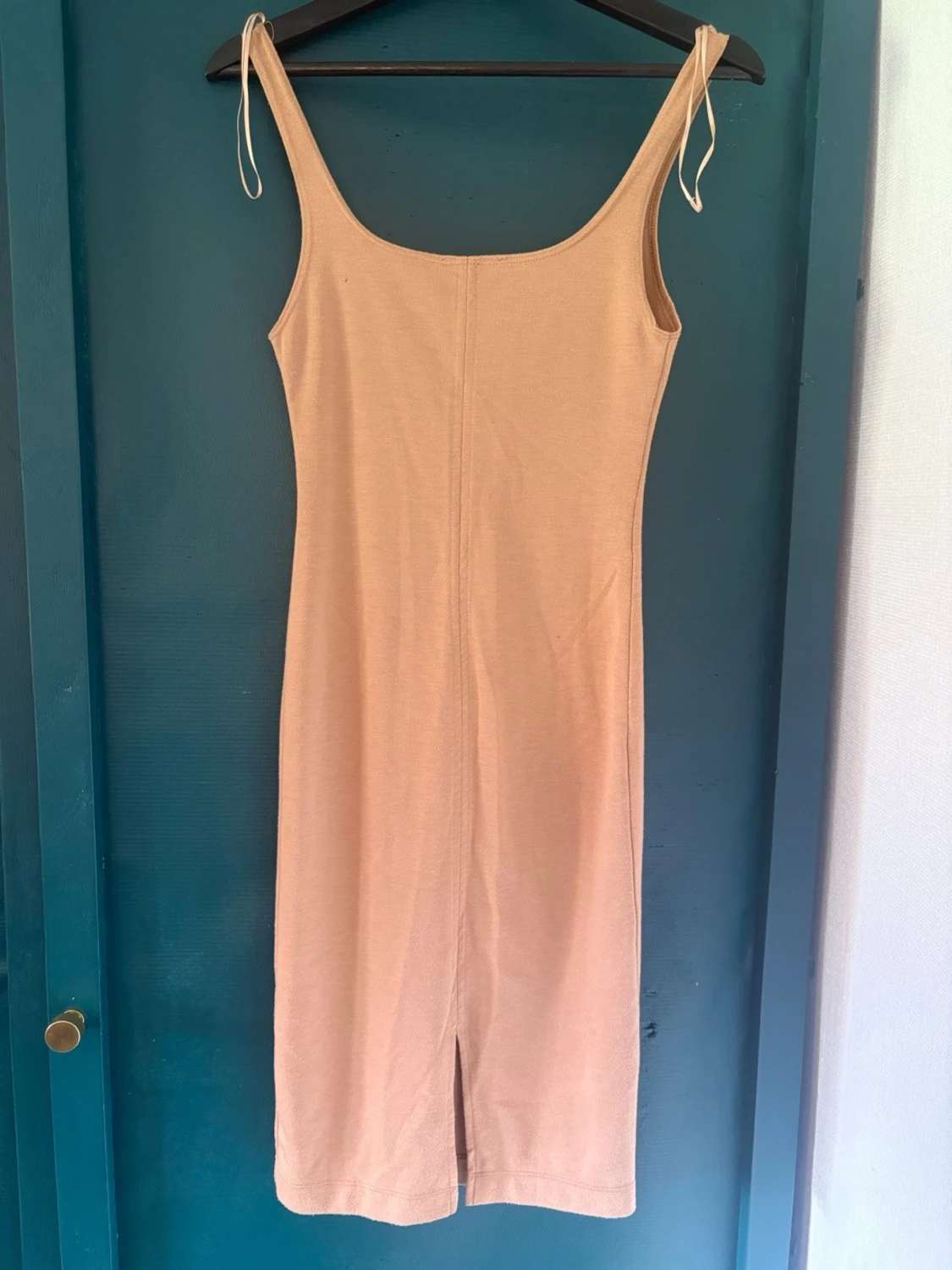 Zara Beige ärmlös midiklänning S  - 1