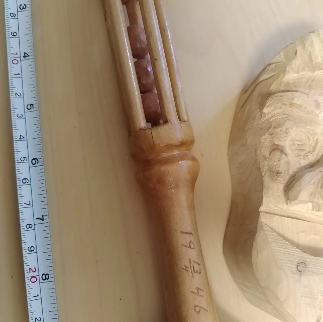 Stor handgjord träslev med snidad detalj /Båda 2 för 99 kr - 2