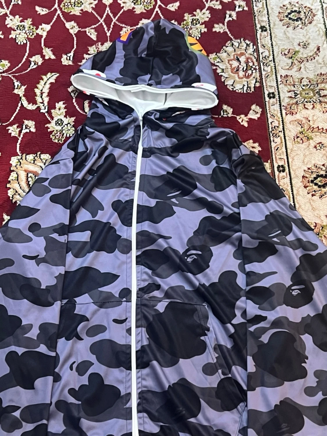 BAPE Shark Hoodie i grå camo - 2