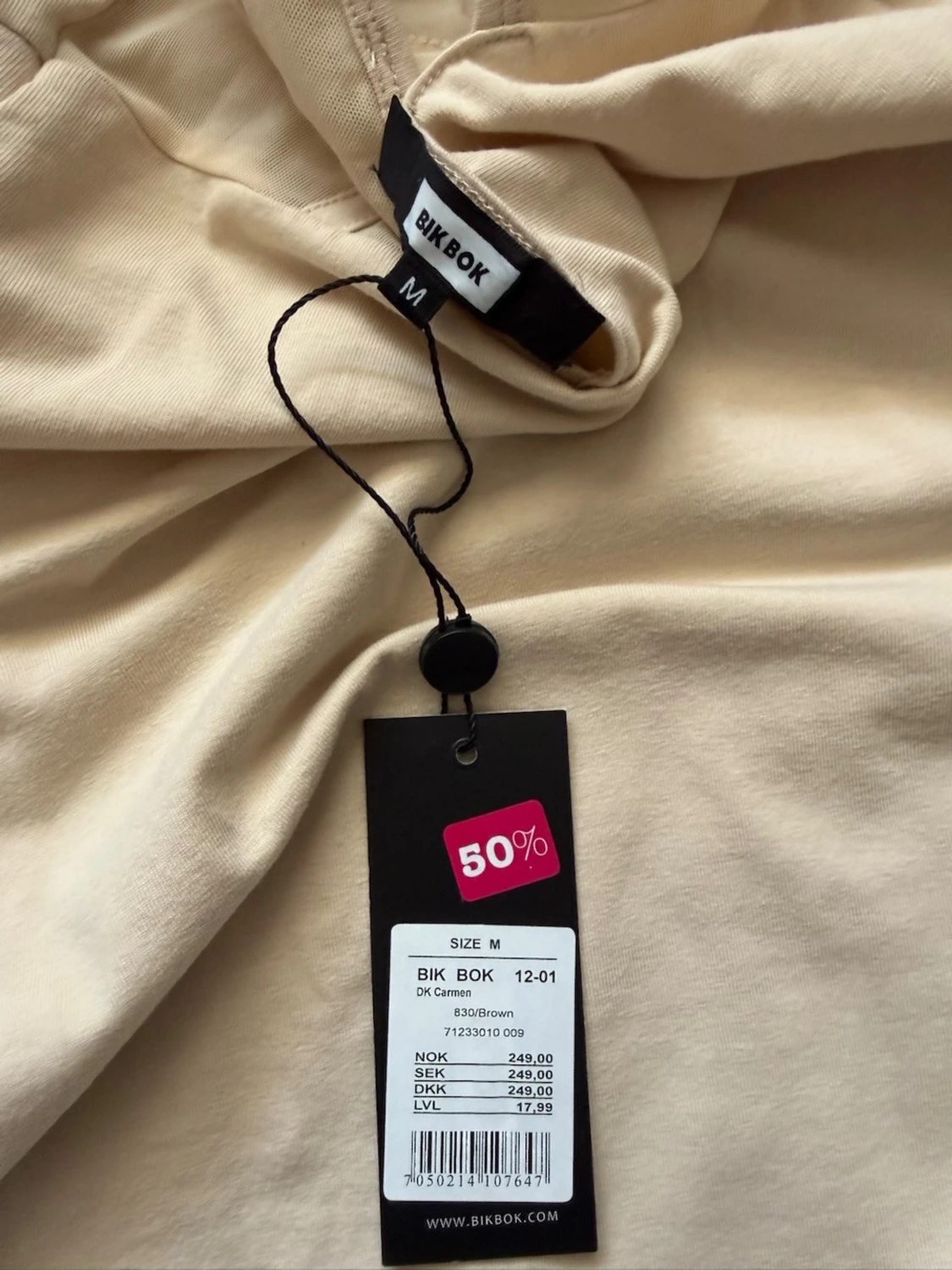 Beige ärmlös kortklänning med mesh - 2
