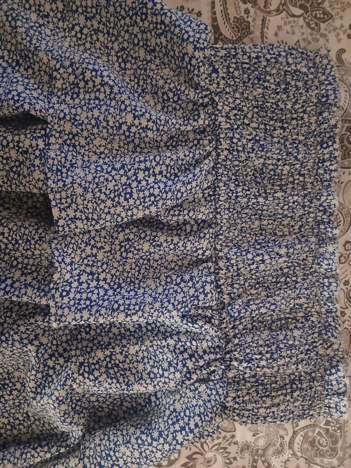 Blommig blå volangkjol - 1