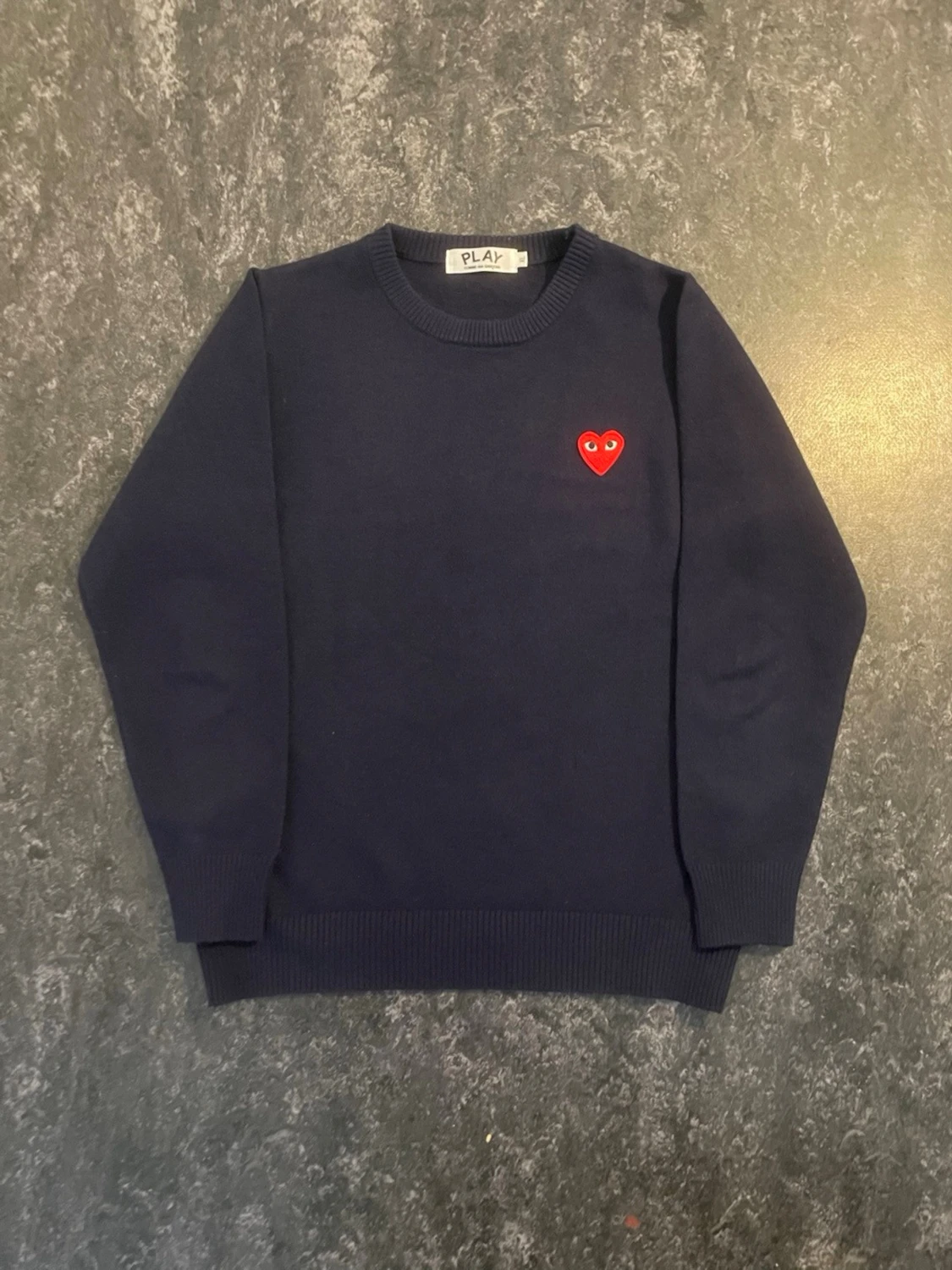 Mörkblå stickad tröja Comme des Garçons