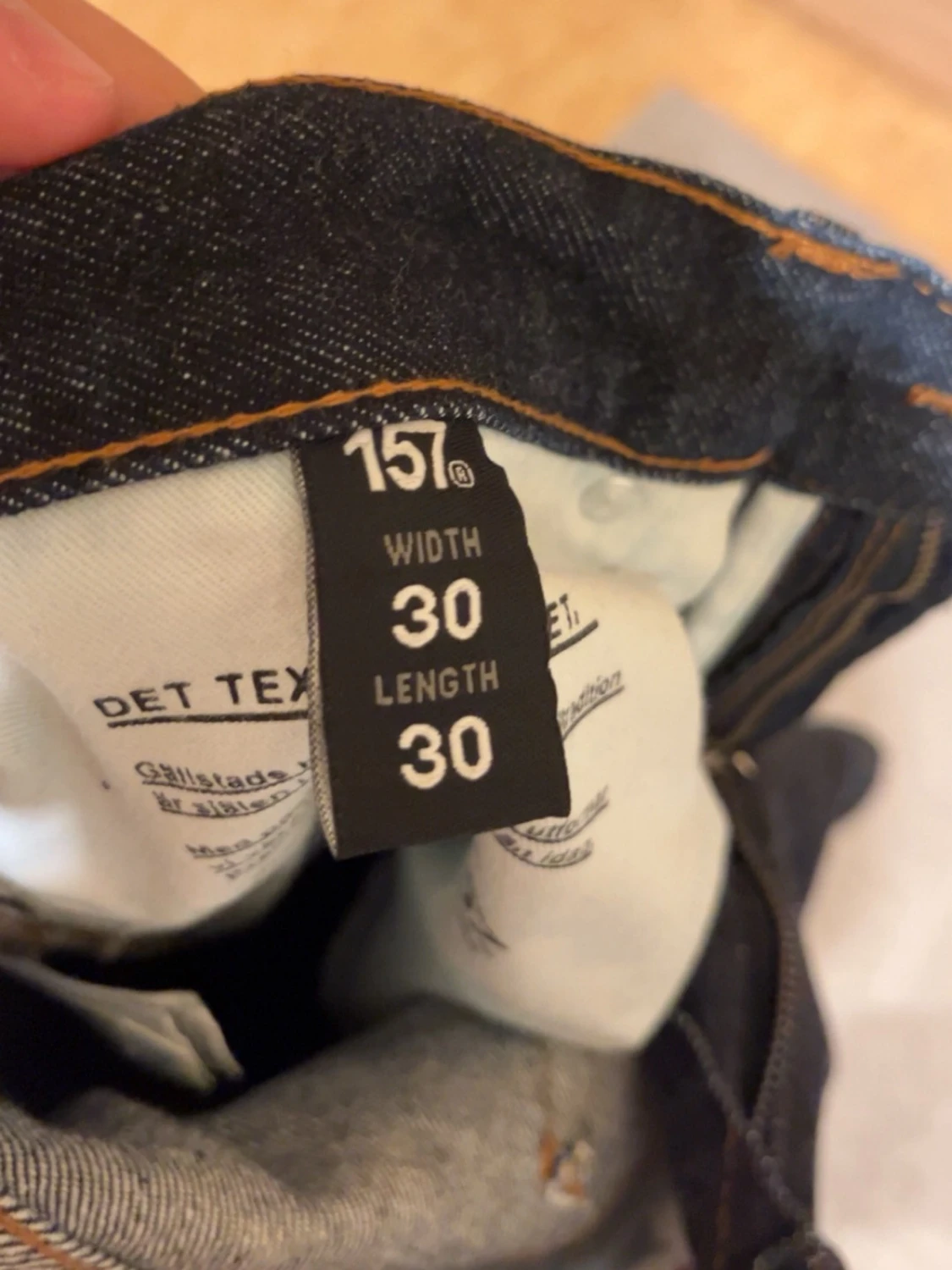 Mörkblå raka jeans - 4