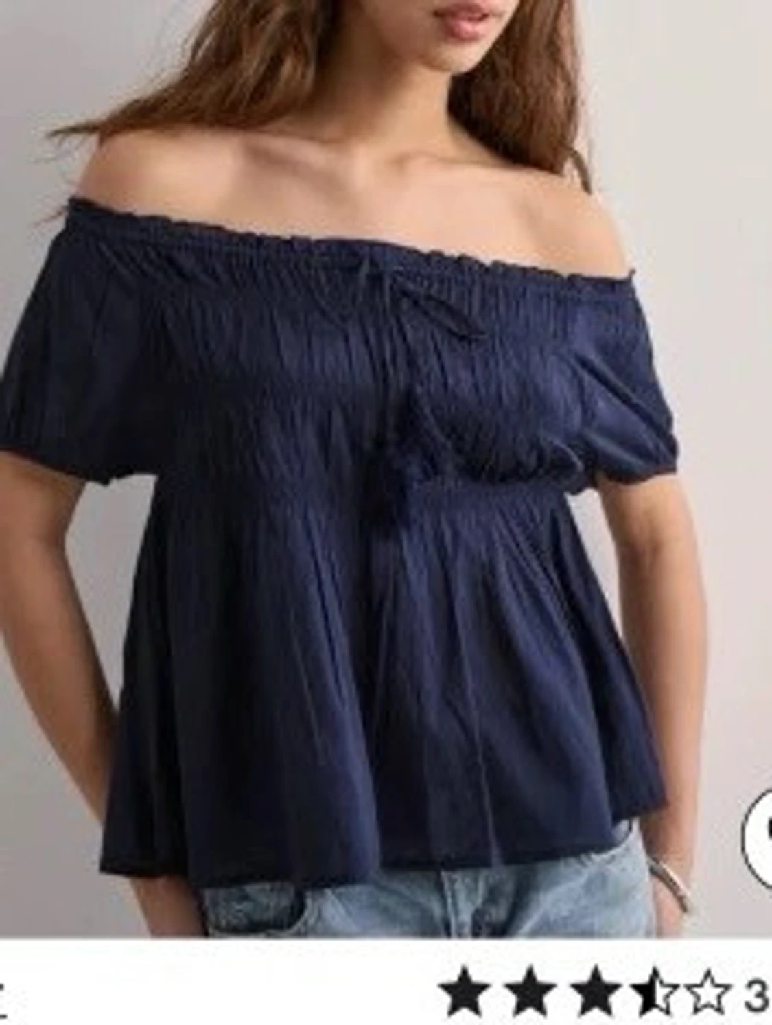 Mörkblå offshoulder topp