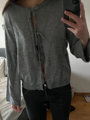 Grå kofta med knytning framtill - Säljer en grå kofta med långa ärmar och knytning framtill. 