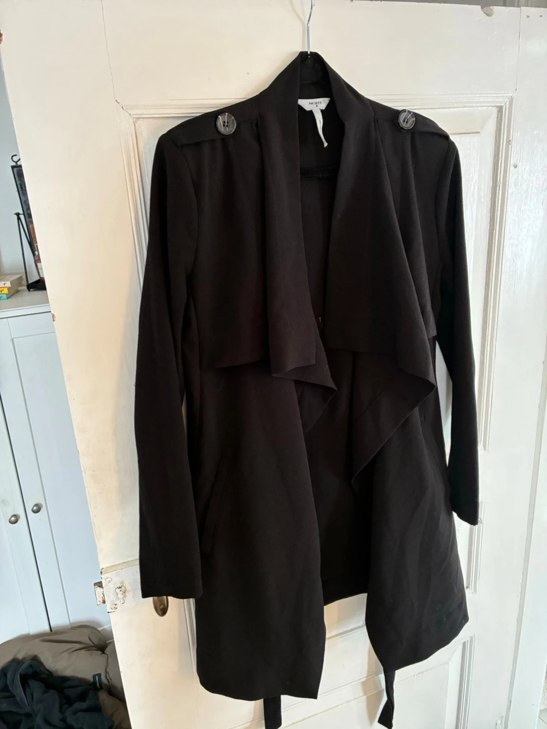 Svart trenchcoat med knytskärp OBJECT - 1