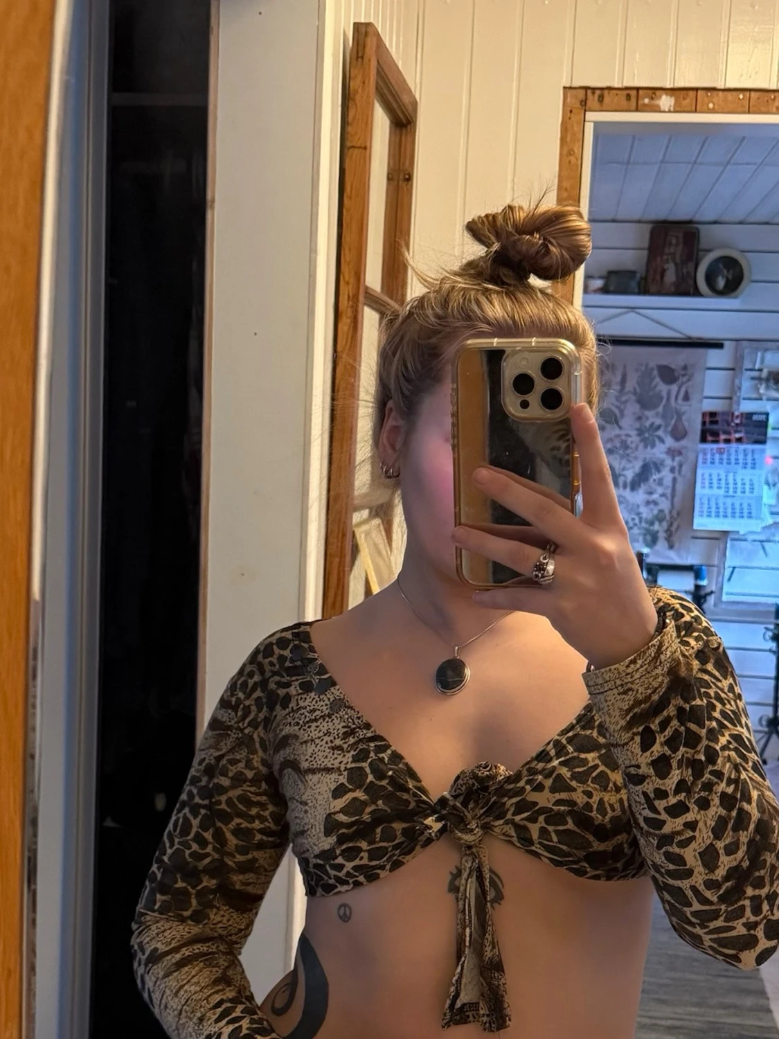 Leopardmönstrad bolero - 1