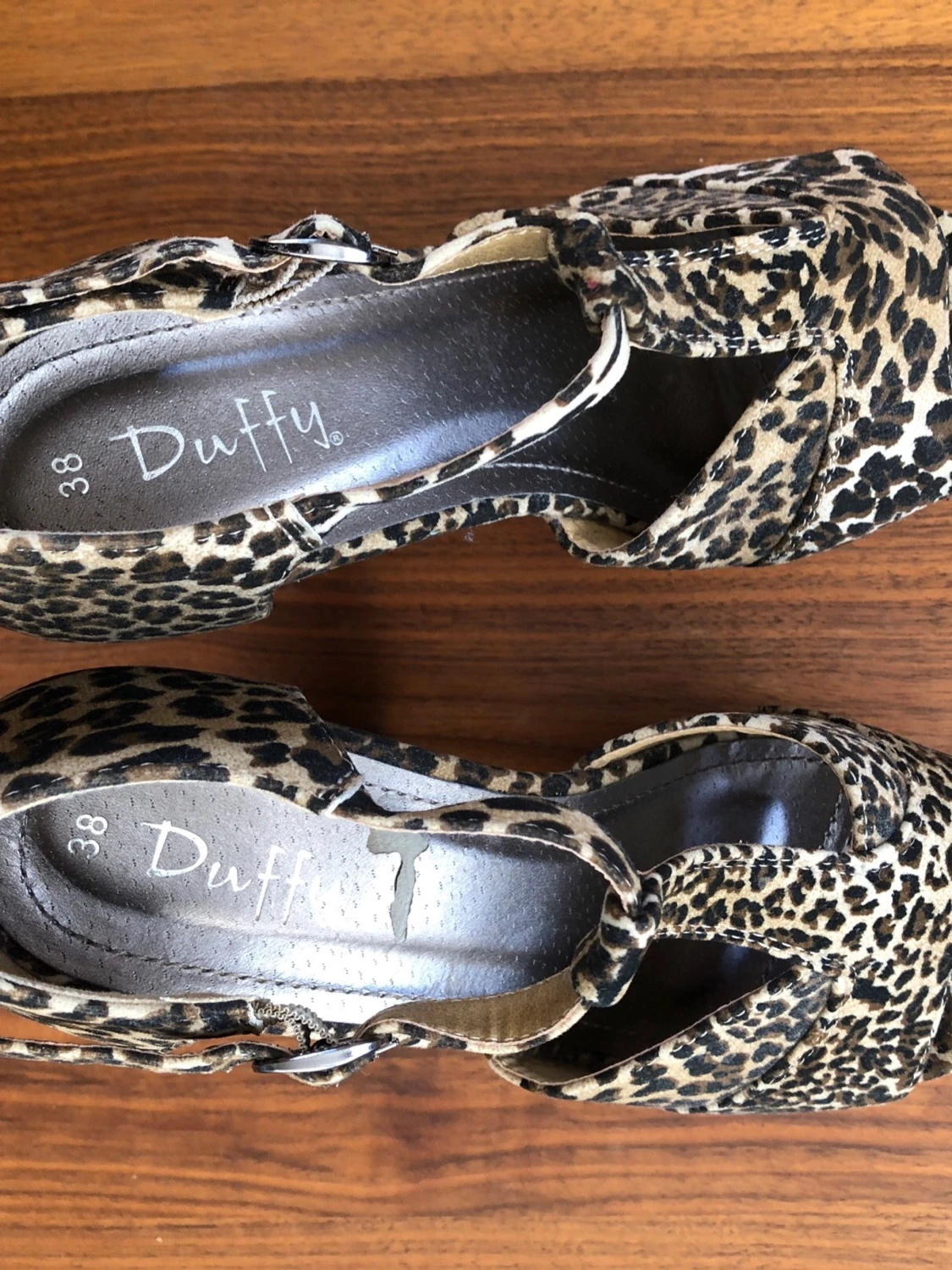 Leopardmönstrade platåsandaler Duffy - 4