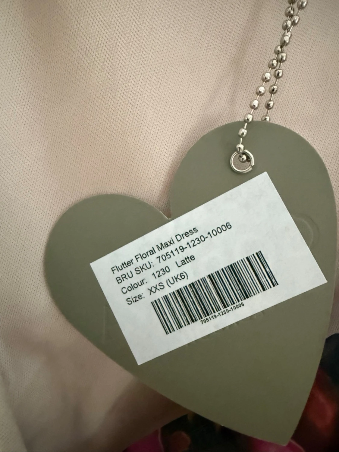 Ljusblommig långklänning med volangärm - 3