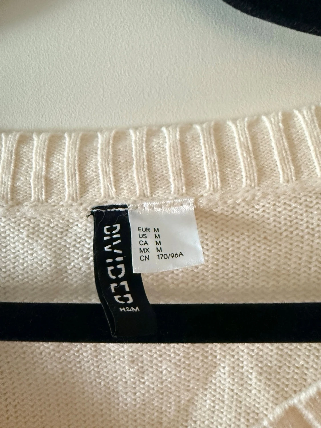 Vit cropped stickad tröja H&M - 2
