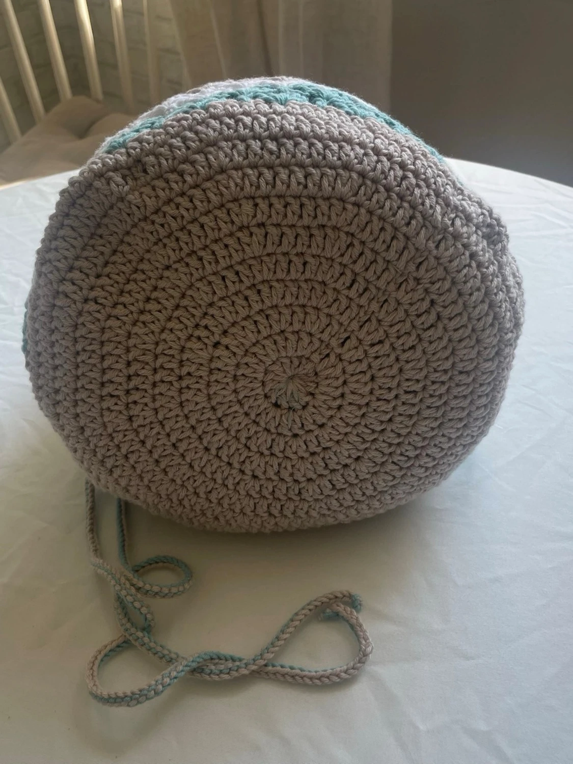 Virkad randig bucket bag - 3