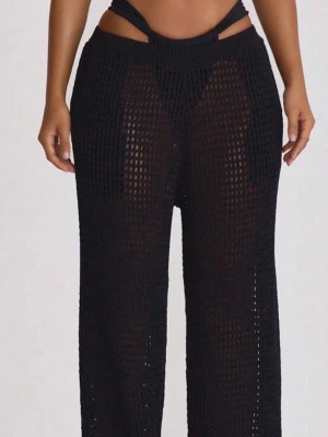 Strand byxor virkade  - Svarta skit snygga virkade strand byxor, aldrig använda storlek s 