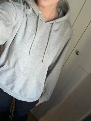 Grå hoodie  - Super fin grå hoodie med tryck från mira paris. Hör av dig vid frågor, priset går att diskutera!🥰🥰
