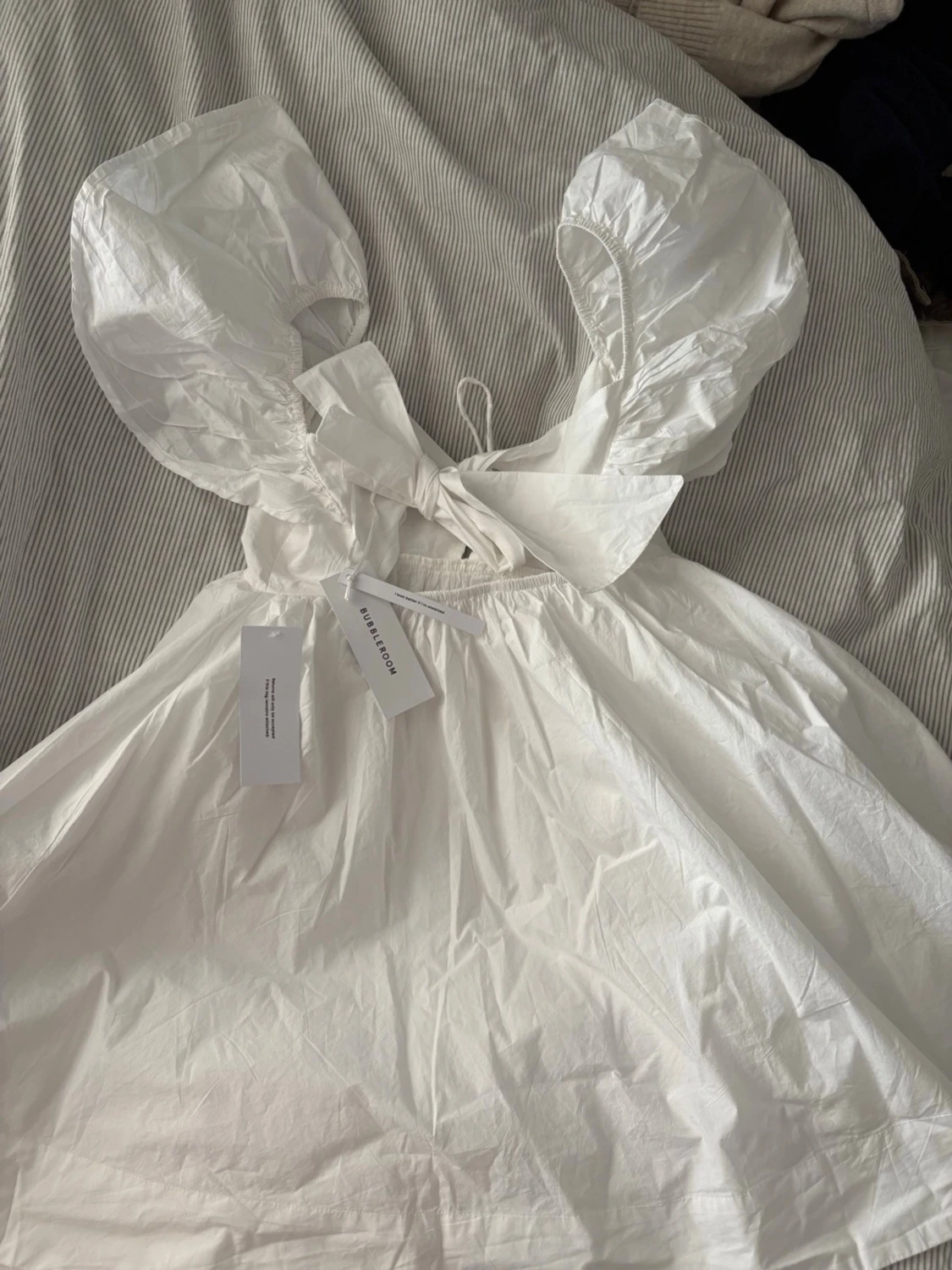 Vit kort klänning  - 3