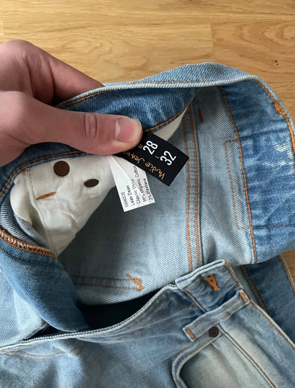 Nudie Jeans Lean Dean Slim Fit | W28 L30 (Uppsydda) | Classic Used Blå - 3