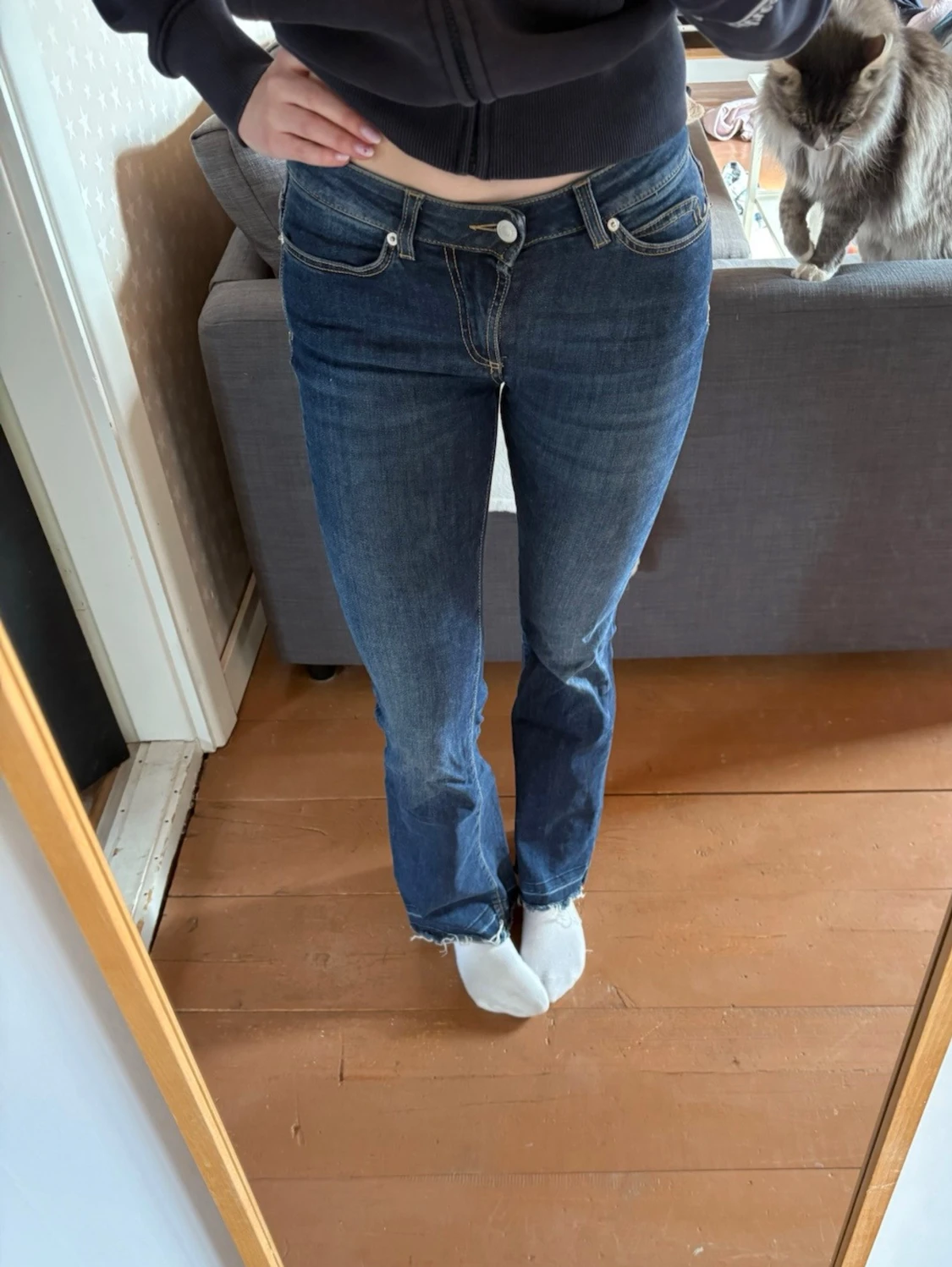 Blå bootcut jeans  - 1