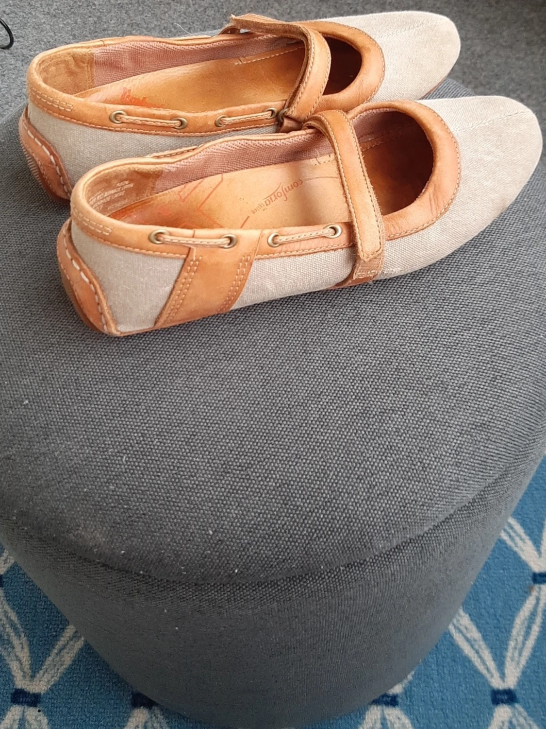 Beige Timberland  ballerinaskor med läderdetaljer - 4