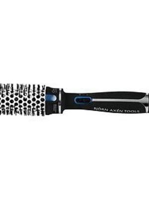 Björn Axén Tools rundborste 30mm - Elektrisk rundborste från Björn Axén Tools i svart och blått med silverdetaljer. Borsten har ett cylinderformat borsthuvud med ventilationshål och täta borststrån, perfekt för styling och volym. Handtaget är ergonomiskt utformat i plast med tydliga reglage.