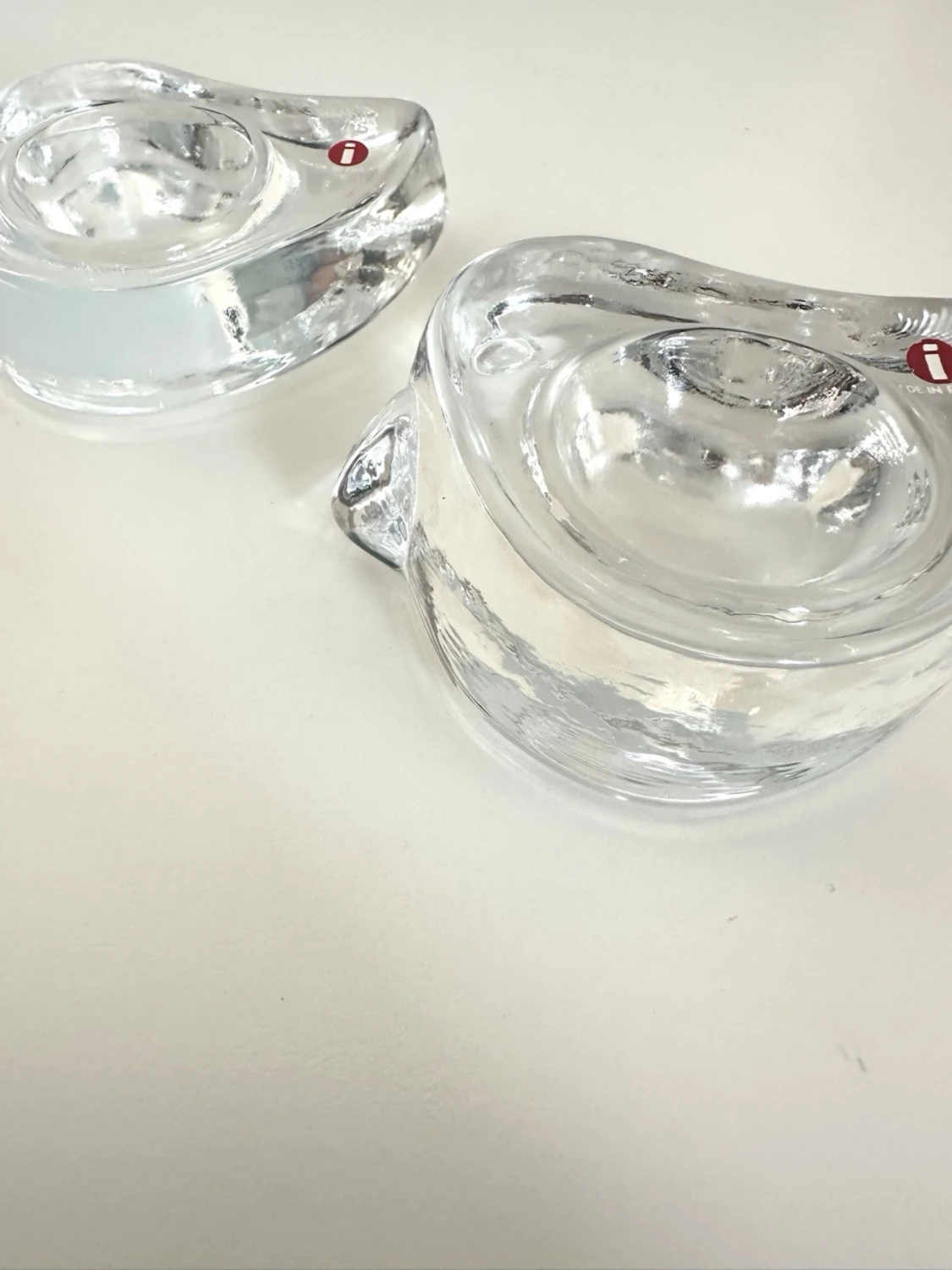 Iittala - 2 äggkoppar i glas formade som fåglar - 2