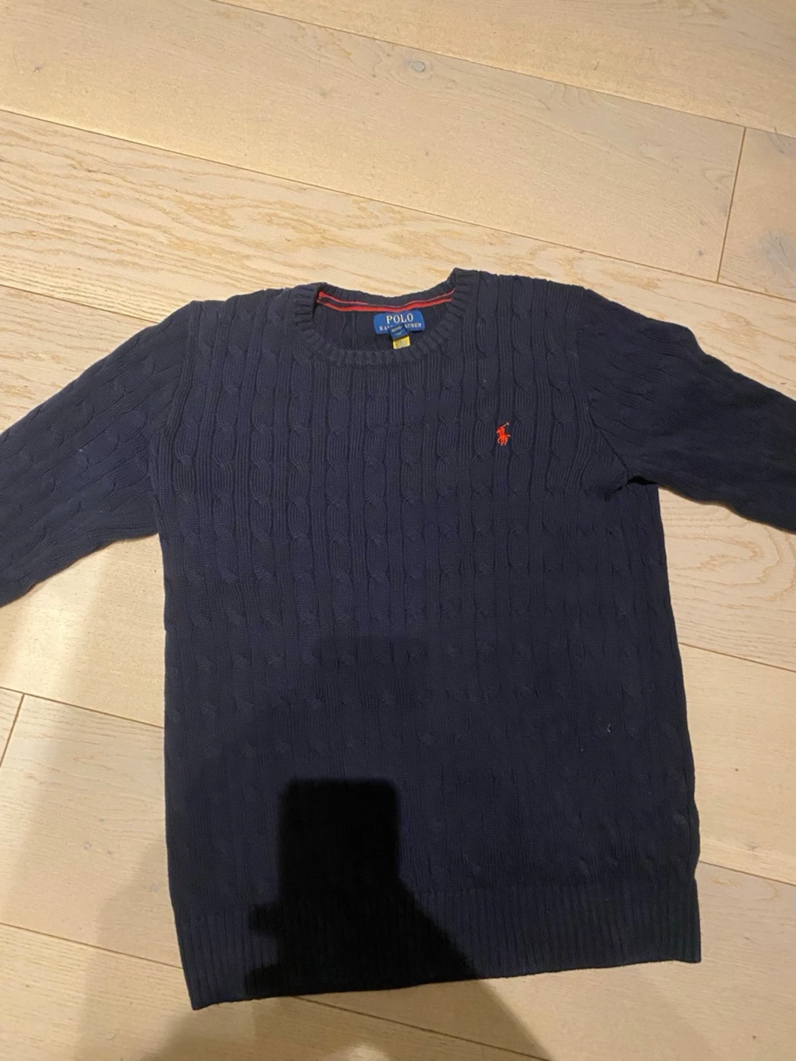  HELT NY! Mörkblå kabelstickad tröja Polo Ralph Lauren  - 2
