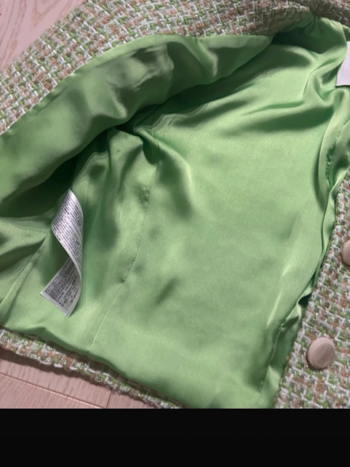 Grön rutig croppad jacka med knappar - 3