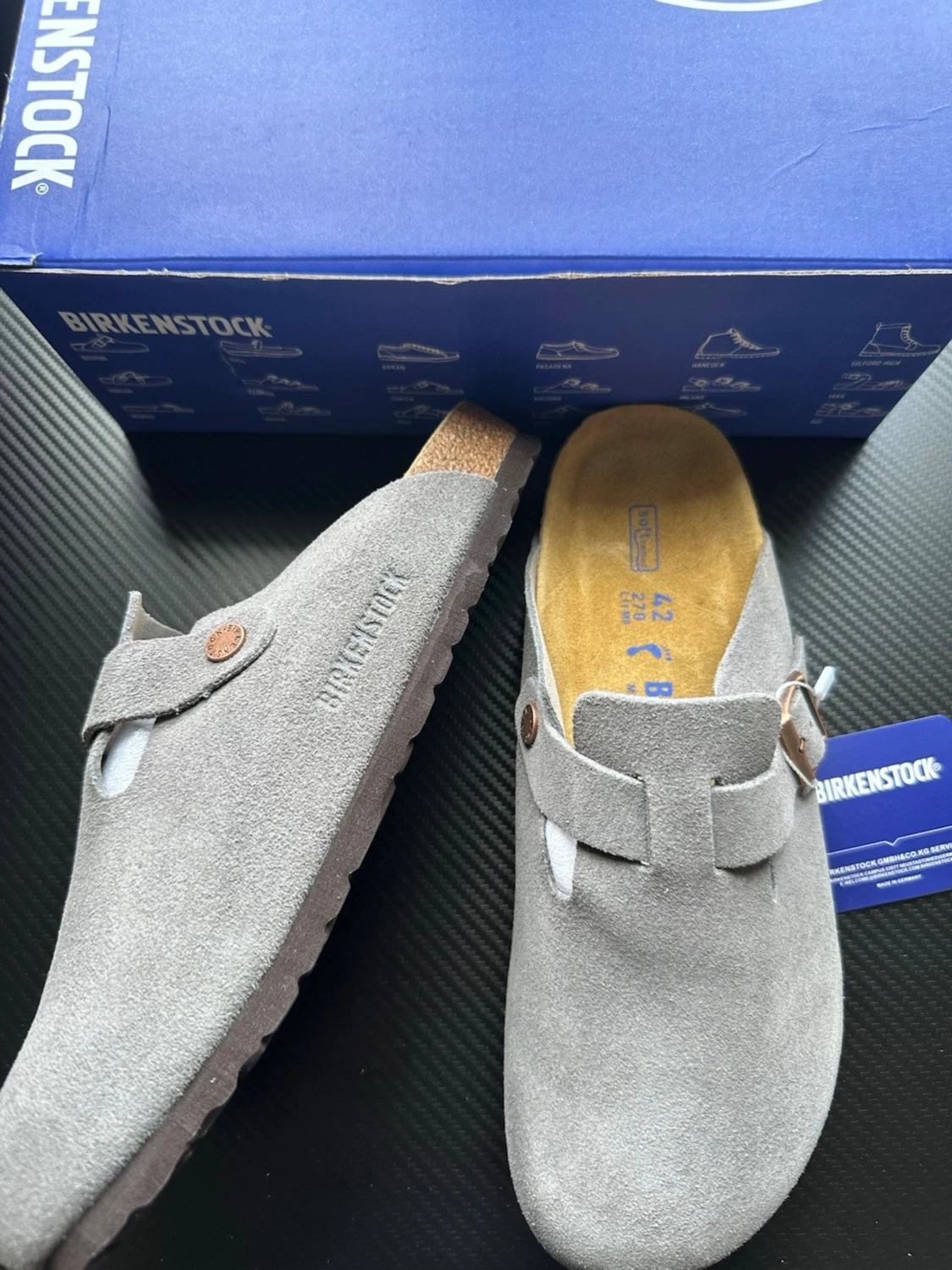 Grå mockatofflor från Birkenstock - 1