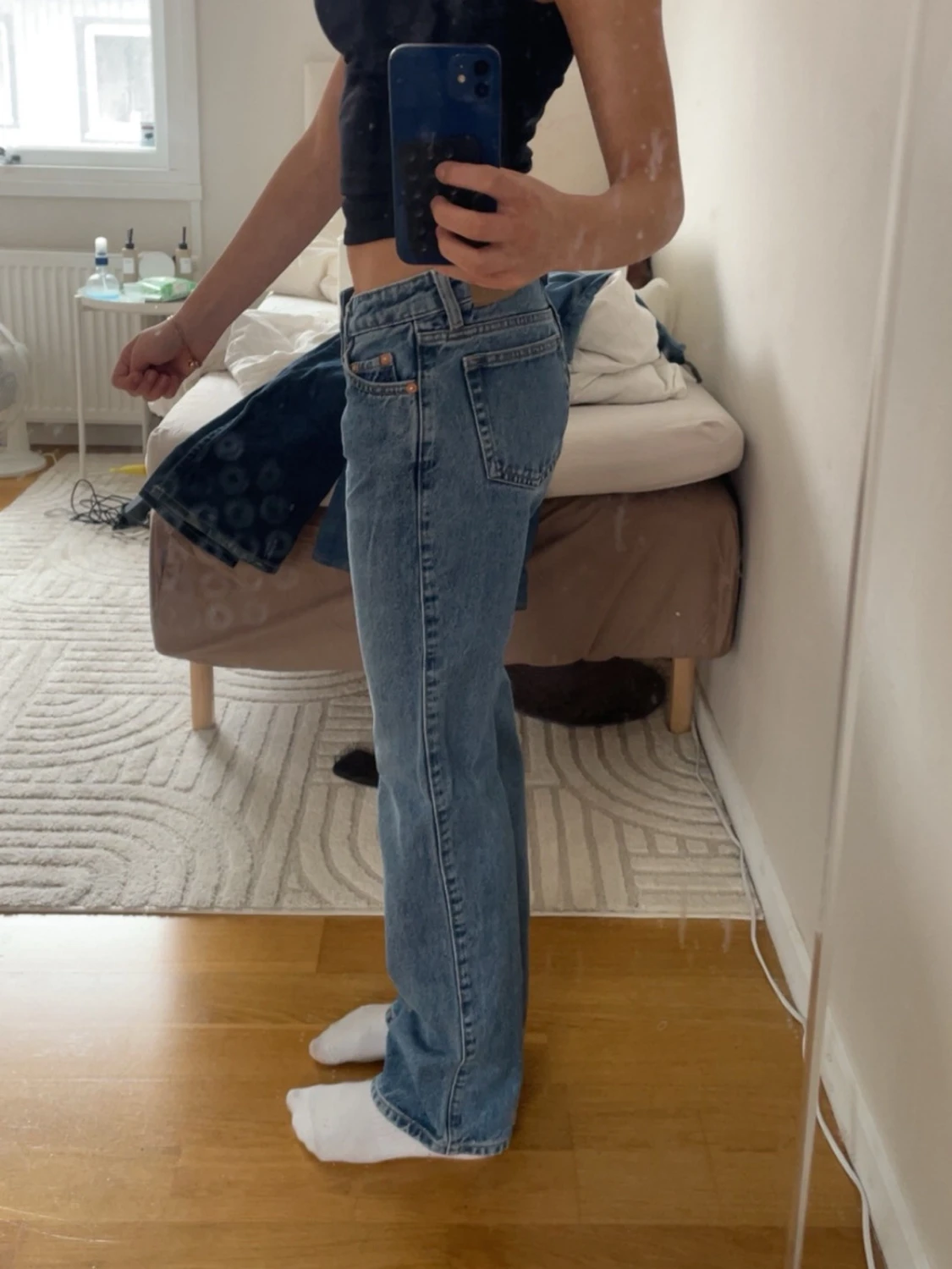 Blå raka jeans från weekday - 1