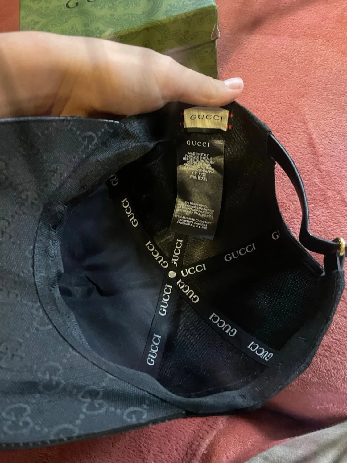 Svart Gucci keps med röd/grön rand - 5