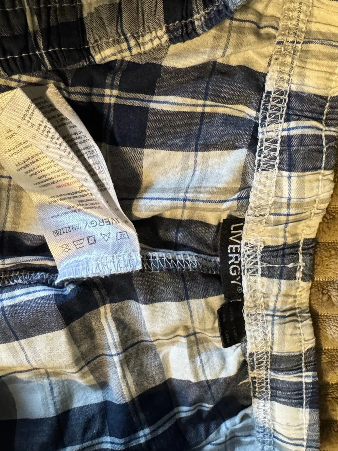 Rutiga blåvita shorts med resår - 2