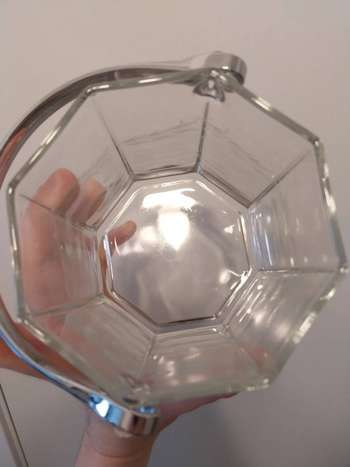 Sexkantad ishink i glas med handtag - 6