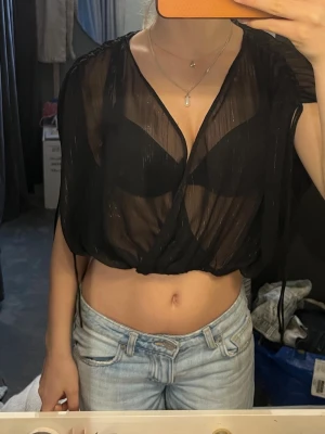 Genomskinlig fest topp - Genomskinlig fest topp som inte kommer till användning. Den är lite glittrig, se sista bilden!